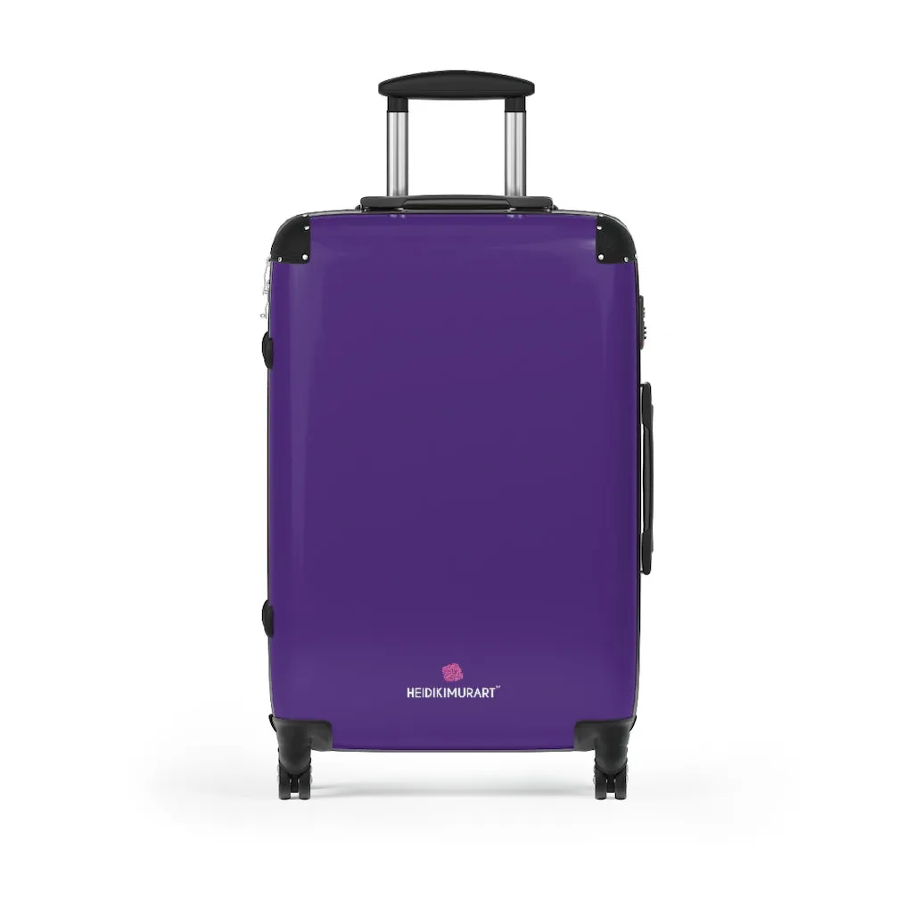 Dark Purple Solid Color Suitcases, Modern Simple Minimalist Designer Suitcase Luggage (Small, Medium, Large)