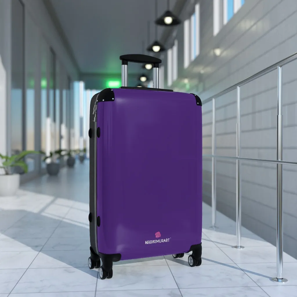 Dark Purple Solid Color Suitcases, Modern Simple Minimalist Designer Suitcase Luggage (Small, Medium, Large)