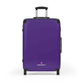 Dark Purple Solid Color Suitcases, Modern Simple Minimalist Designer Suitcase Luggage (Small, Medium, Large)