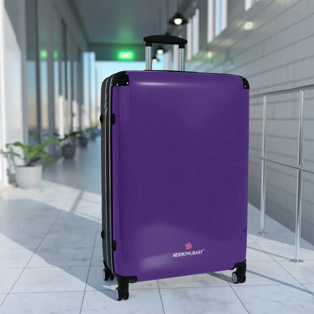 Dark Purple Solid Color Suitcases, Modern Simple Minimalist Designer Suitcase Luggage (Small, Medium, Large)