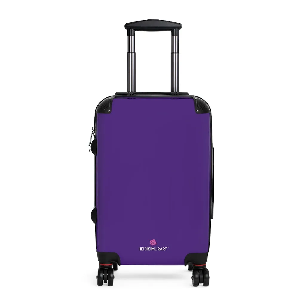 Dark Purple Solid Color Suitcases, Modern Simple Minimalist Designer Suitcase Luggage (Small, Medium, Large)