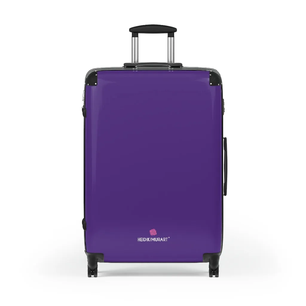 Dark Purple Solid Color Suitcases, Modern Simple Minimalist Designer Suitcase Luggage (Small, Medium, Large)