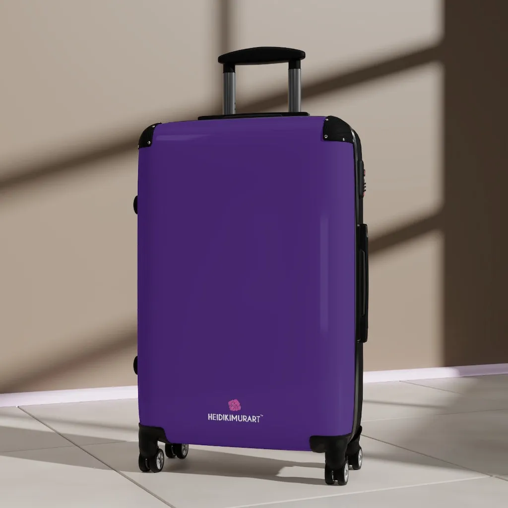 Dark Purple Solid Color Suitcases, Modern Simple Minimalist Designer Suitcase Luggage (Small, Medium, Large)