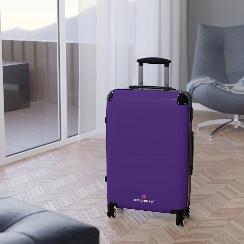 Dark Purple Solid Color Suitcases, Modern Simple Minimalist Designer Suitcase Luggage (Small, Medium, Large)