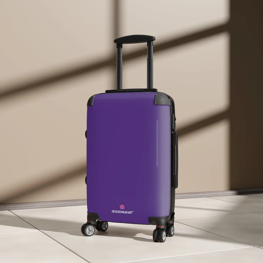 Dark Purple Solid Color Suitcases, Modern Simple Minimalist Designer Suitcase Luggage (Small, Medium, Large)