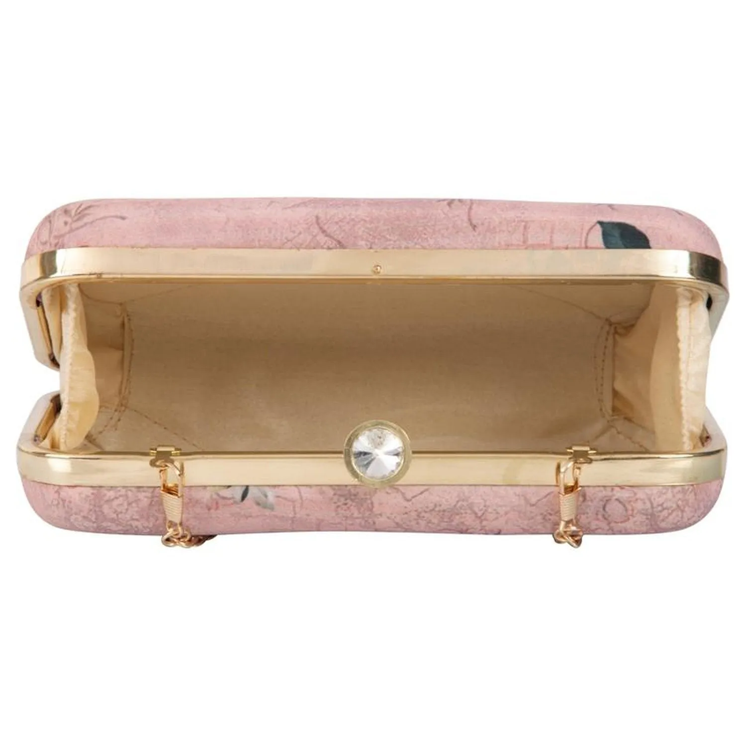 Designer Pink Party Wear Box Clutch Purse with Chain for girls