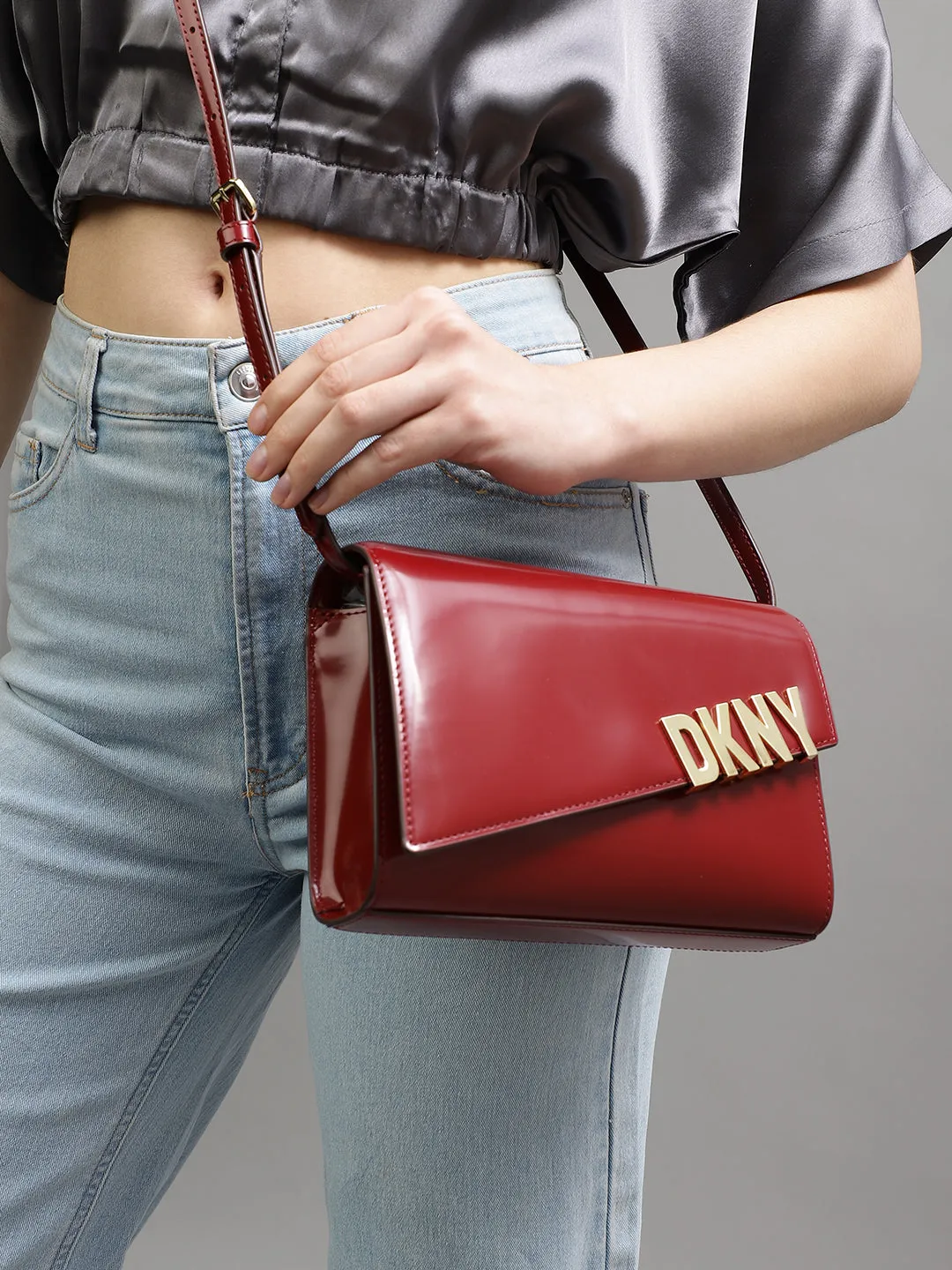 Dkny Women Red Solid Shoulder Bag