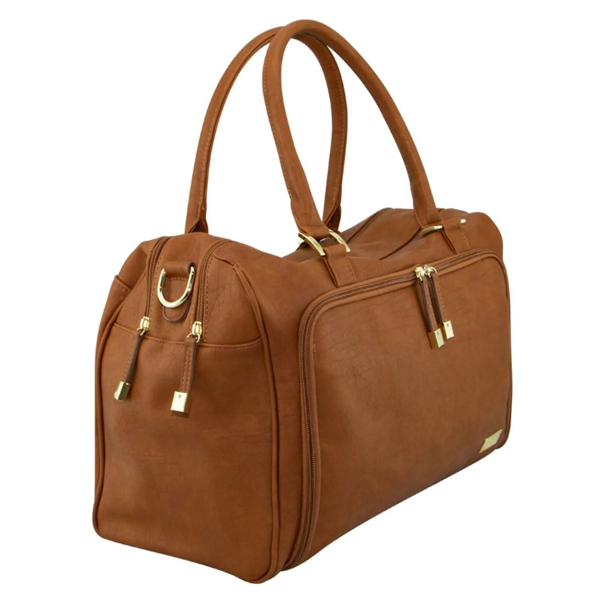 Double Zip Satchel Nappy Bag - Amber