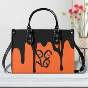 DRIP Black logo & Orange Multiple Sizes Upgraded Luxury Women PU Leather Handbag