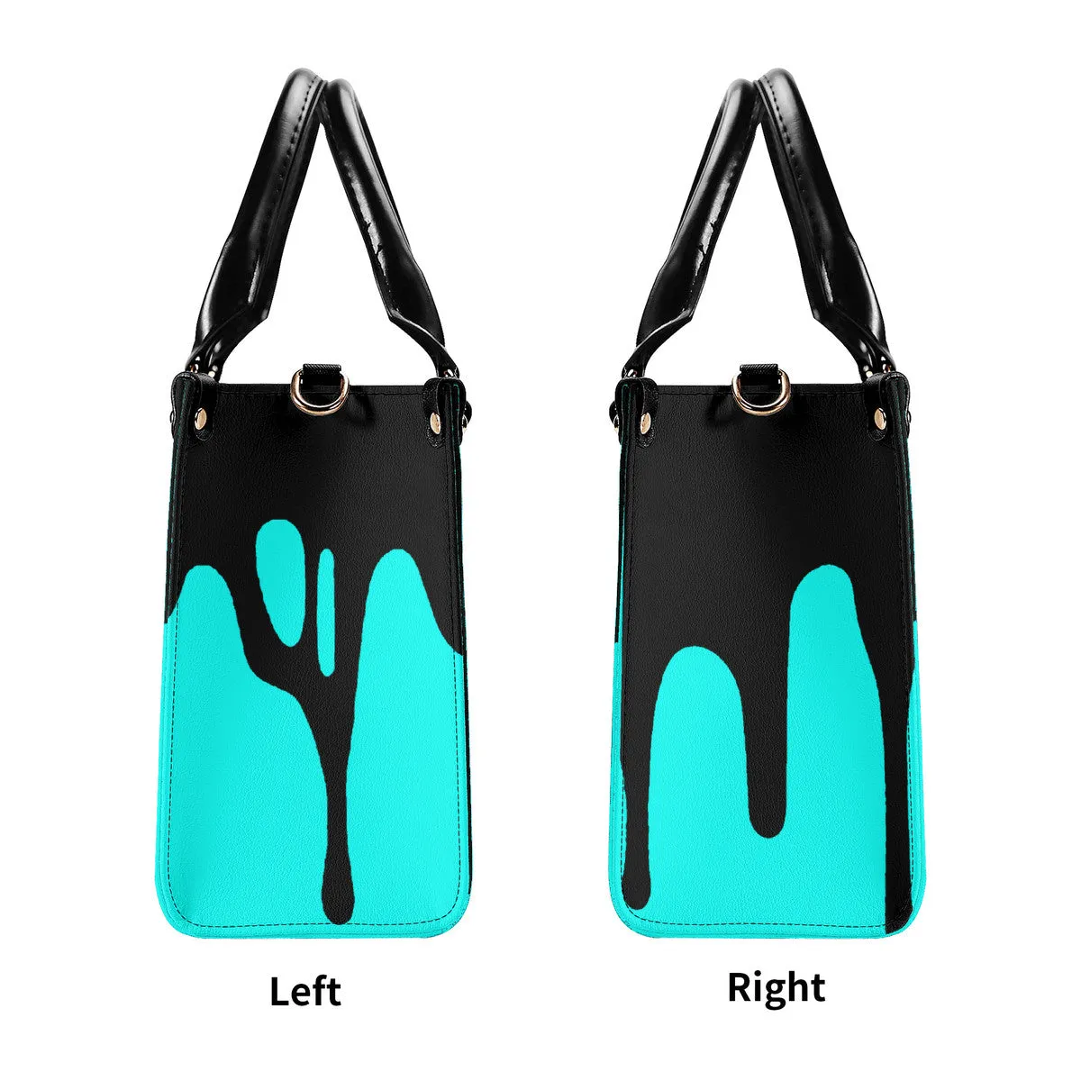 DRIP LO  Black Logo & Turquoise  Multiple Sizes Upgraded Luxury Women PU Leather Handbag