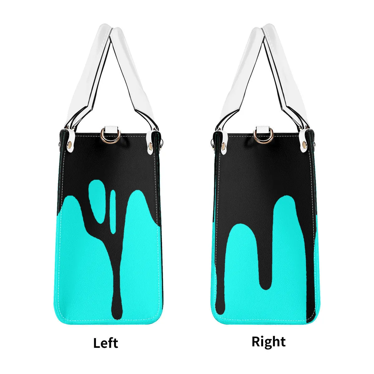 DRIP LO  Black Logo & Turquoise  Multiple Sizes Upgraded Luxury Women PU Leather Handbag