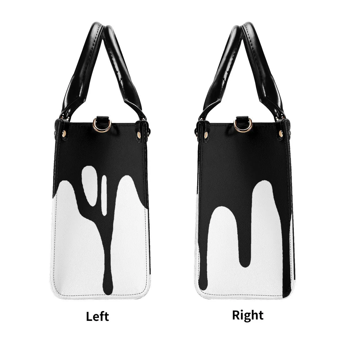 DRIP SF Black Logo & White Multiple Sizes Upgraded Luxury Women PU Leather Handbag