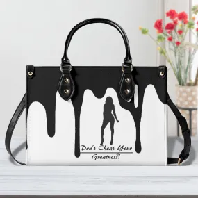 DRIP SF Black Logo & White Multiple Sizes Upgraded Luxury Women PU Leather Handbag