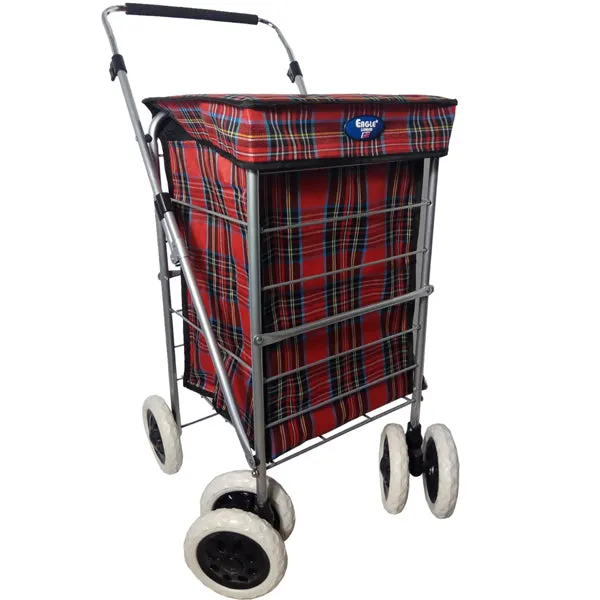 Eagle London Deluxe Shopping Trolley 6 Wheels - Beautiful Tartan Print