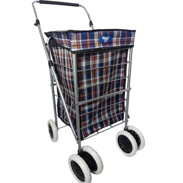 Eagle London Deluxe Shopping Trolley 6 Wheels - Beautiful Tartan Print