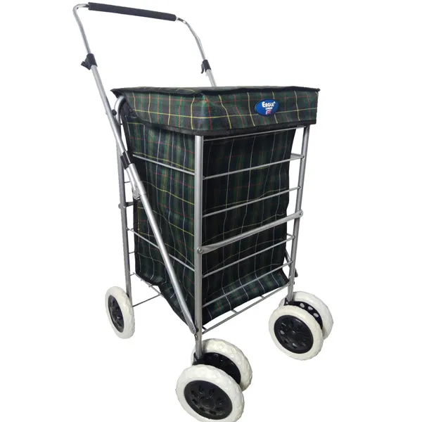 Eagle London Deluxe Shopping Trolley 6 Wheels - Beautiful Tartan Print