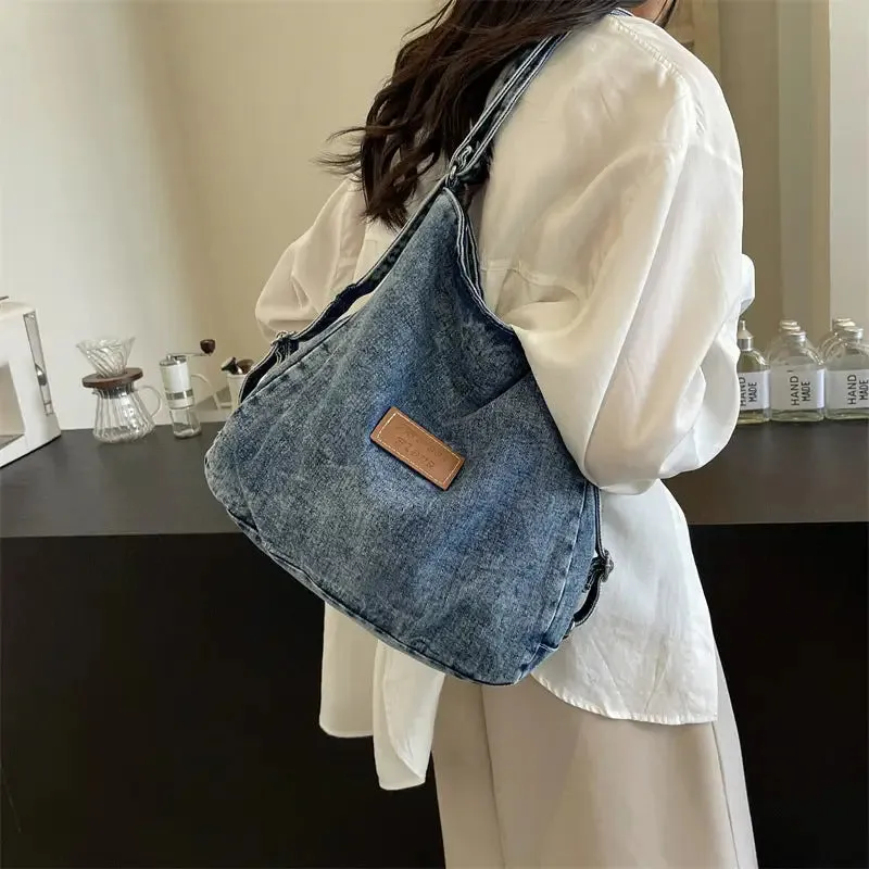 Elevate Your Style with the Adjustable Strap Denim Shoulder Bag