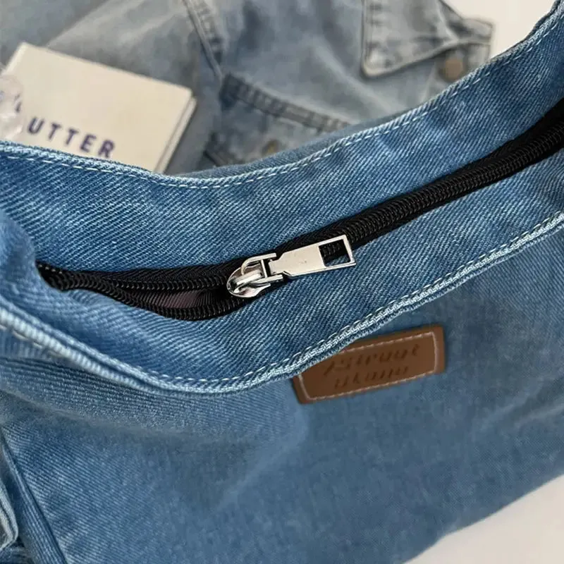 Elevate Your Style with the Adjustable Strap Denim Shoulder Bag