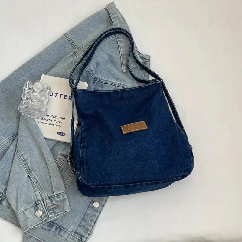 Elevate Your Style with the Adjustable Strap Denim Shoulder Bag