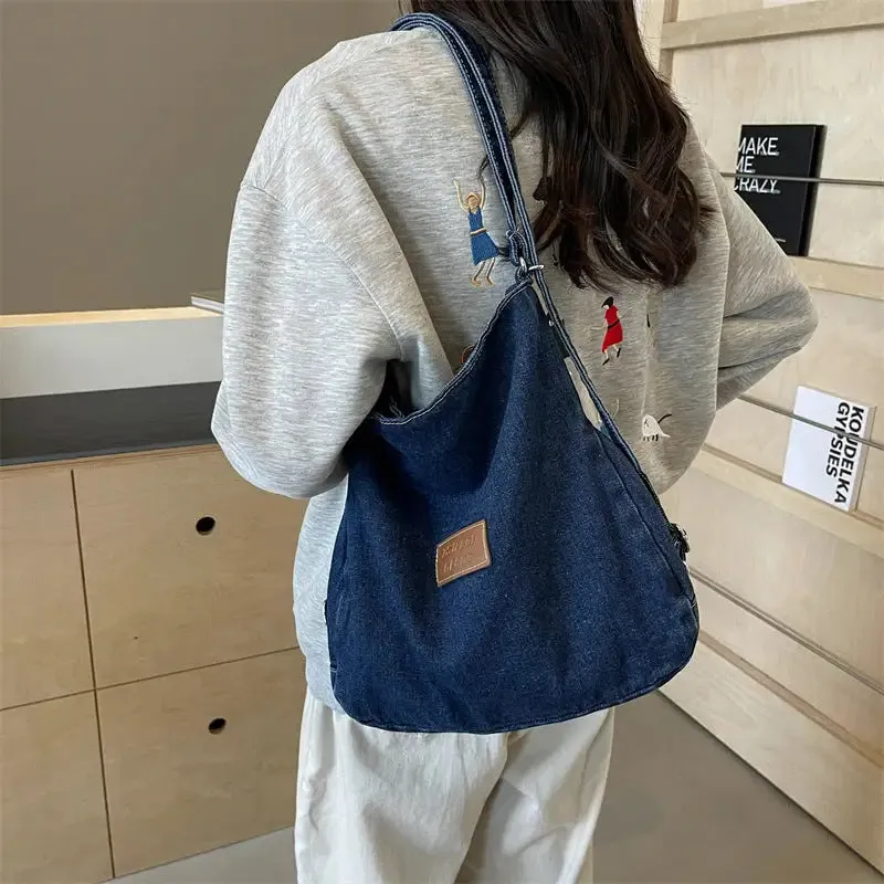 Elevate Your Style with the Adjustable Strap Denim Shoulder Bag