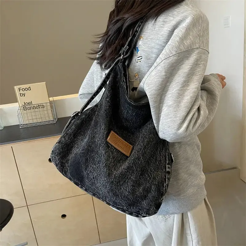 Elevate Your Style with the Adjustable Strap Denim Shoulder Bag