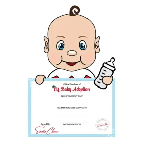 Elf Baby Adoption Certificate - Blue