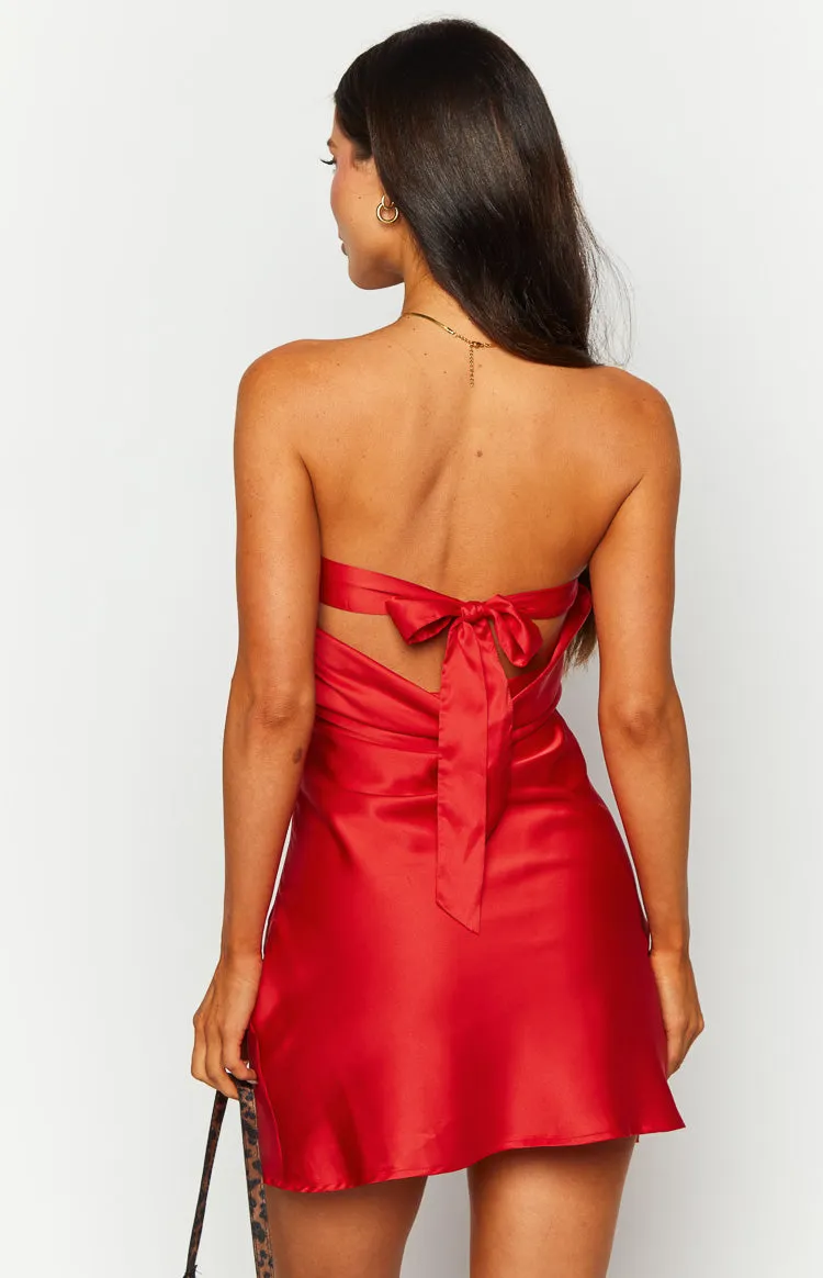 Ellie Red Strapless Mini Dress