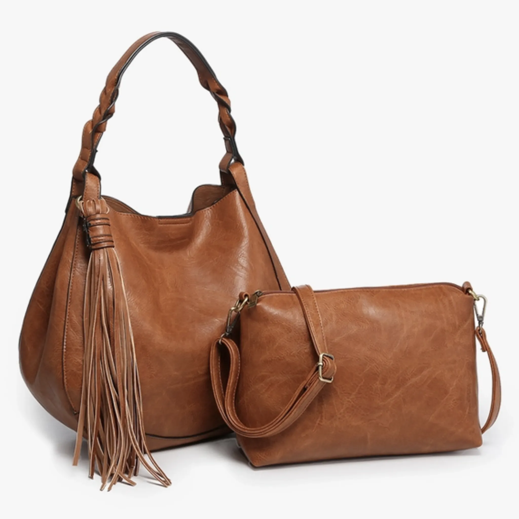 Eloise Large Tassel Hobo w/ Braided Handle