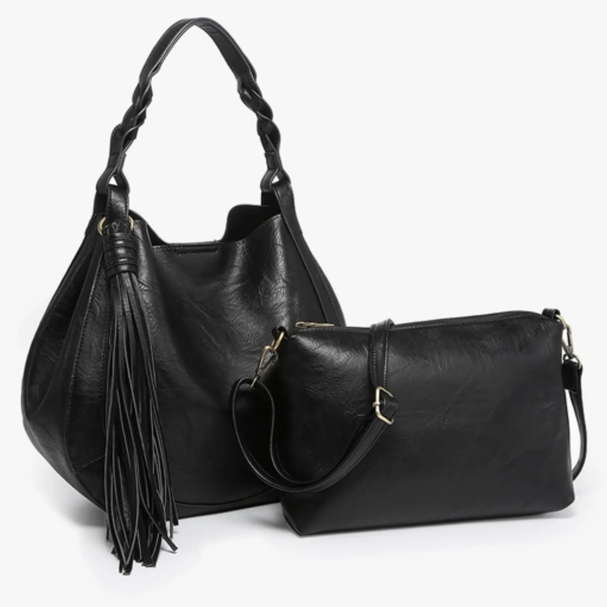 Eloise Large Tassel Hobo w/ Braided Handle