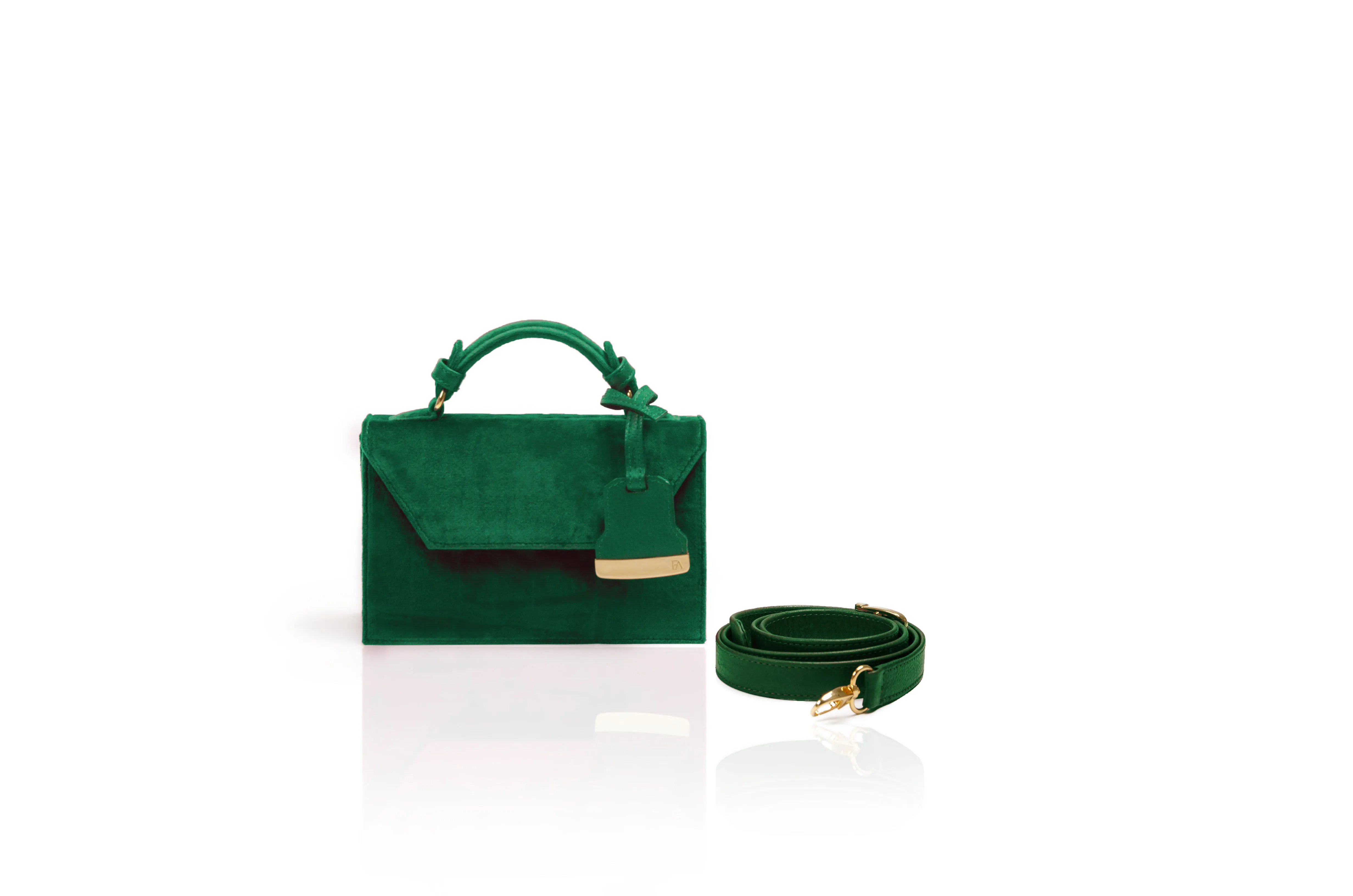 Emerald Green Velvet Mini Cynthia Top Handle