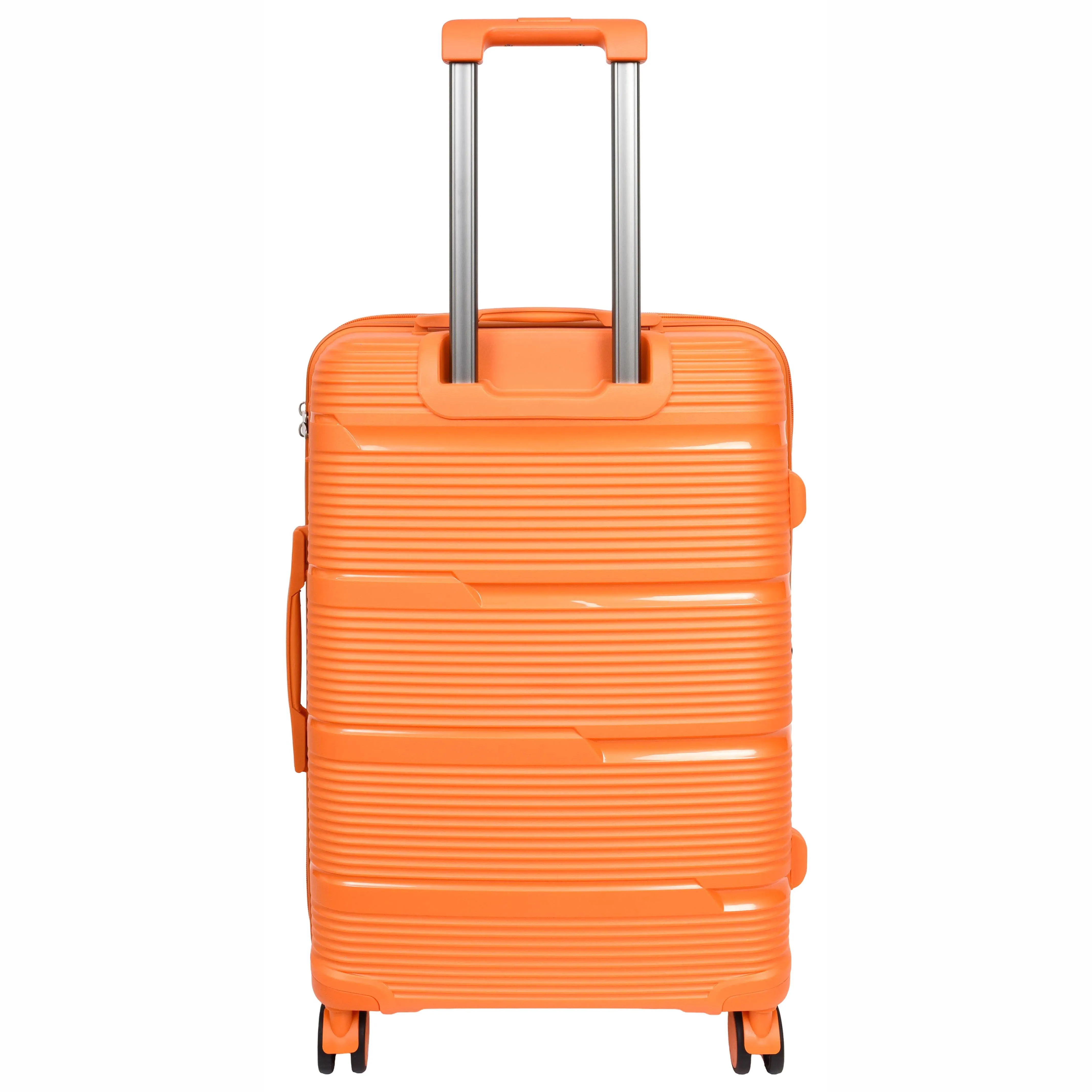 Expandable Hard Shell Luggage PP 8 Wheels Suitcases TSA Lock Travel Bags Titan Orange