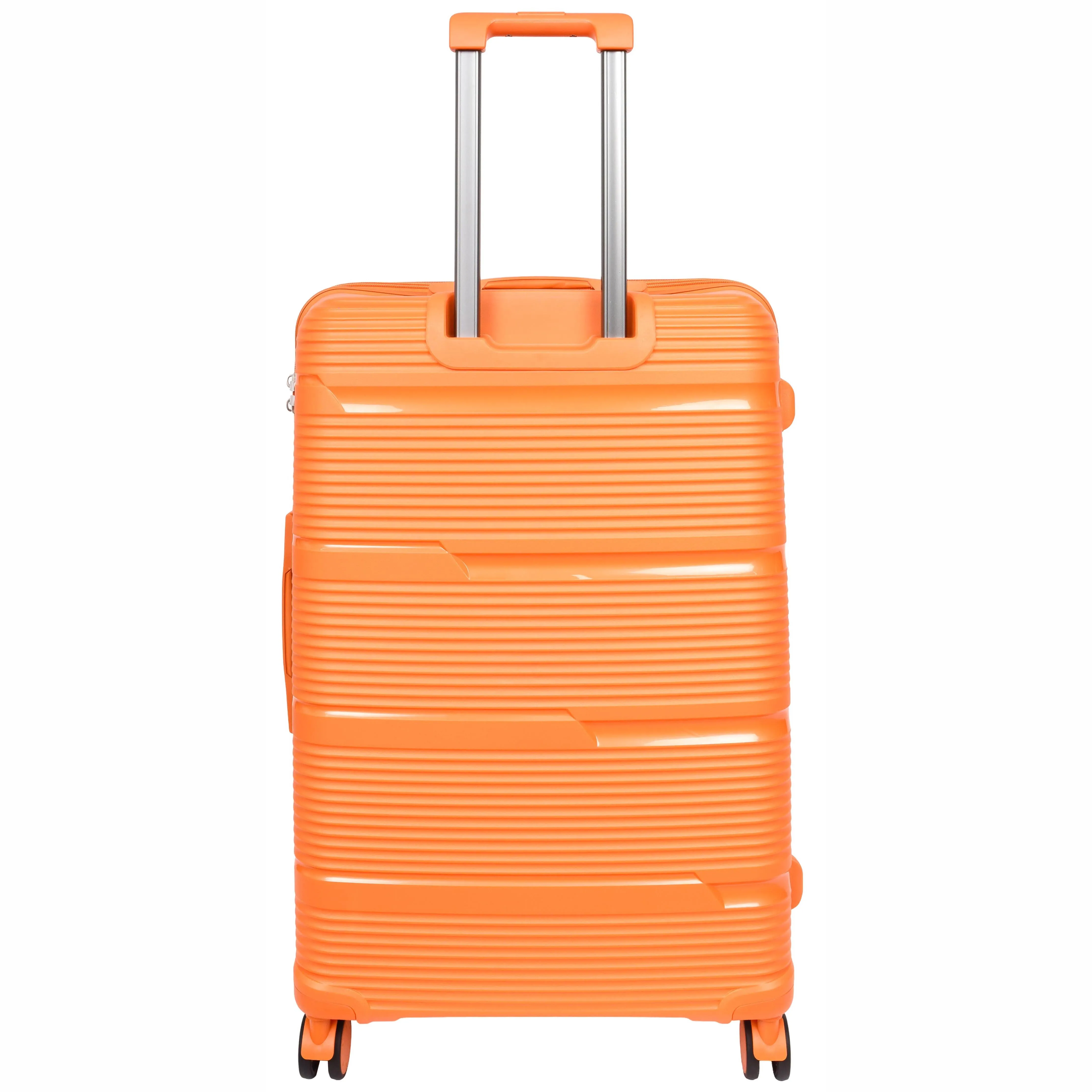 Expandable Hard Shell Luggage PP 8 Wheels Suitcases TSA Lock Travel Bags Titan Orange