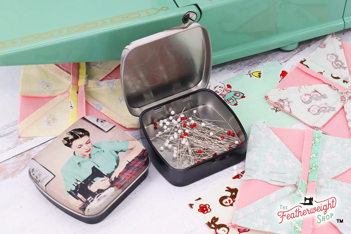 Featherweight Pin Tin & Nostalgic Box - Red Plaid