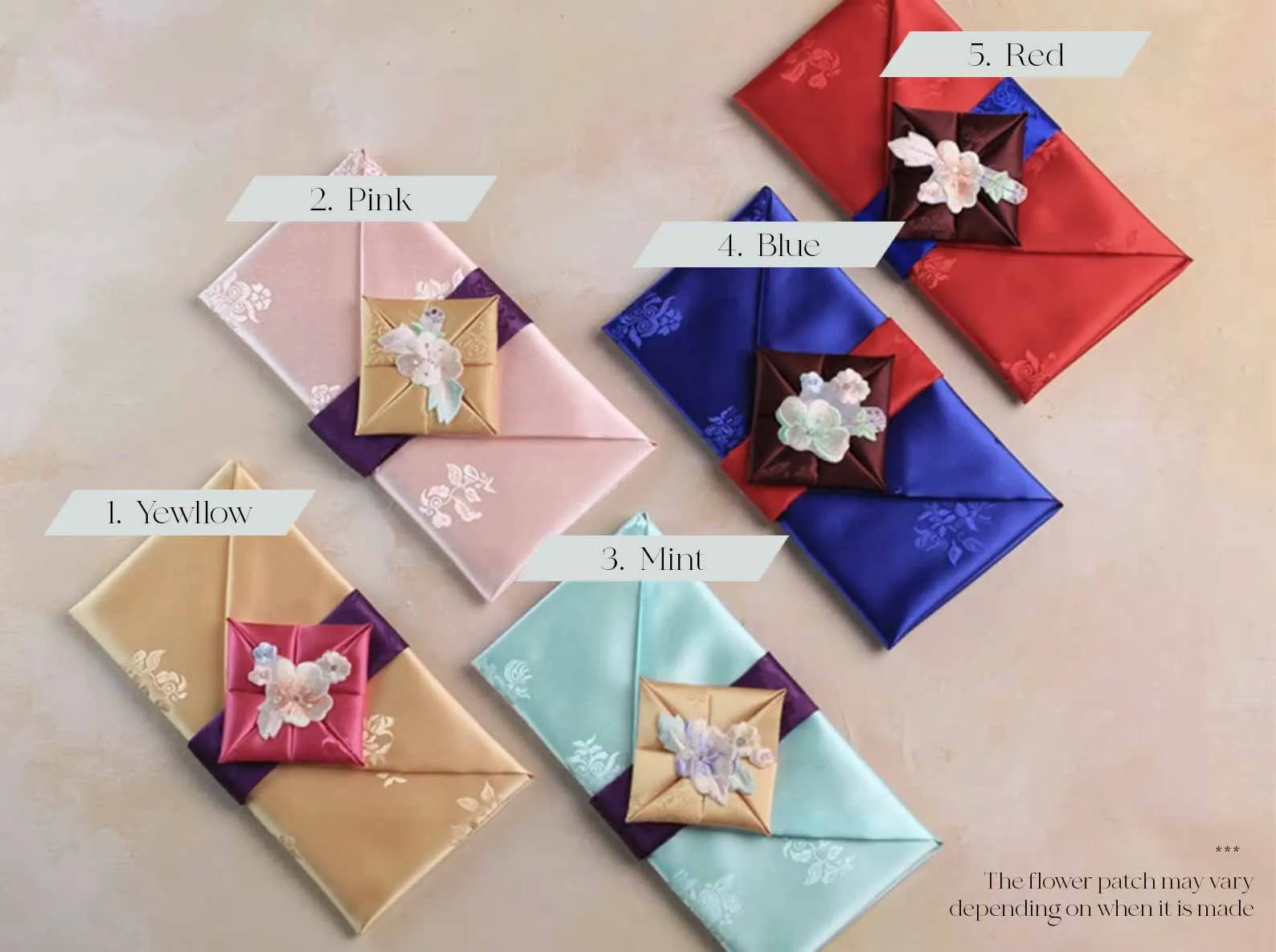 Floral Silk Korean Money Envelope (5 Colors)