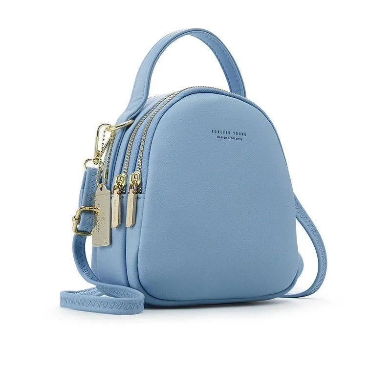 FOREVER YOUNG Mini Backpack or Crossbody Shoulder Bag