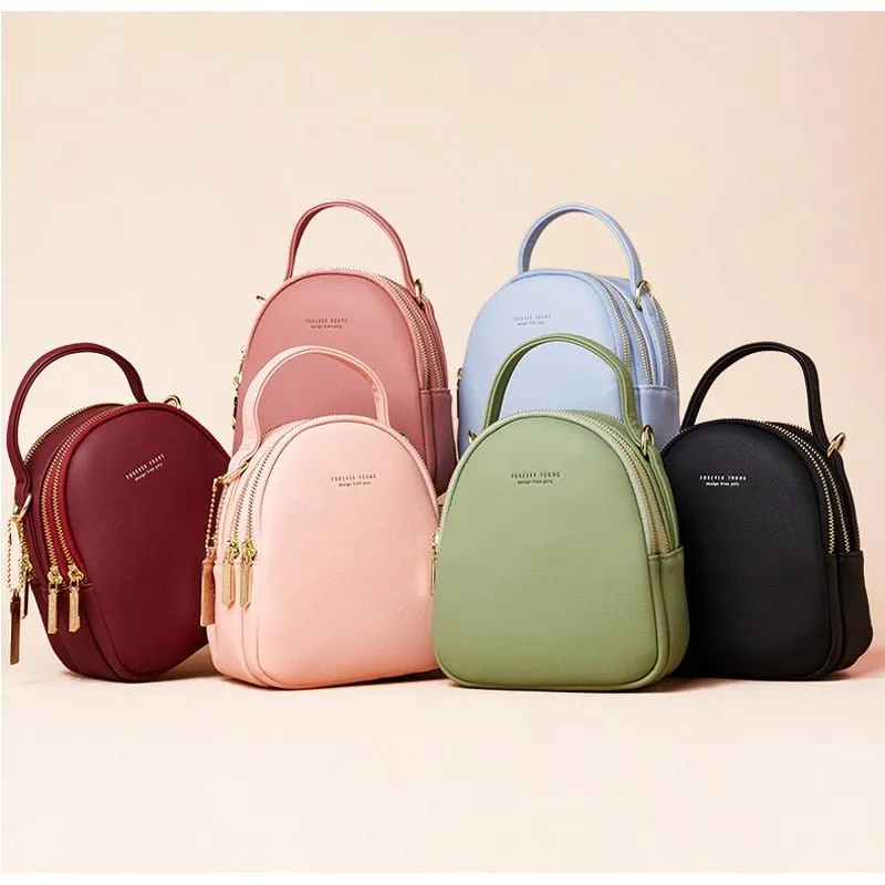 FOREVER YOUNG Mini Backpack or Crossbody Shoulder Bag