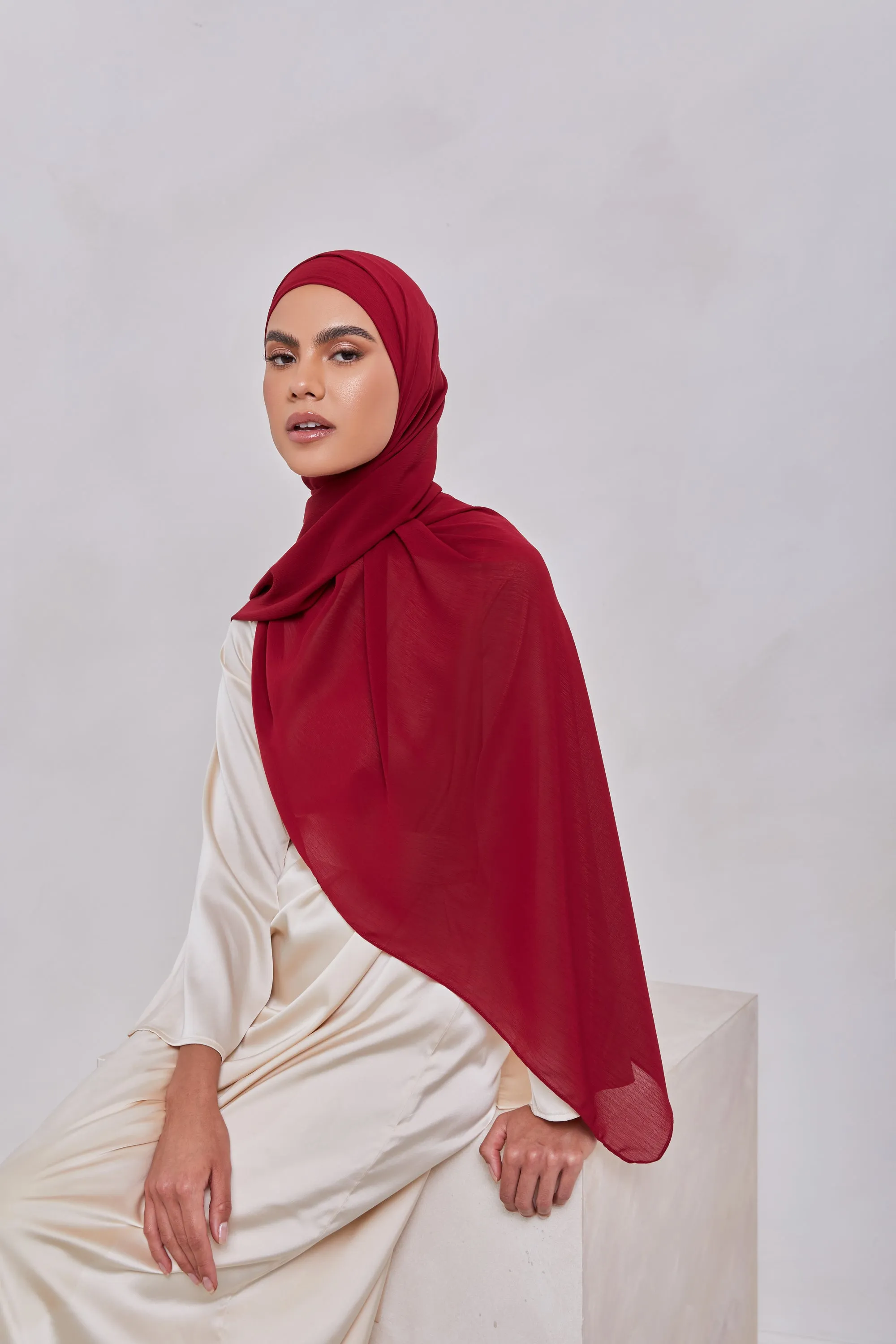 Georgette Crepe Hijab - Saffron