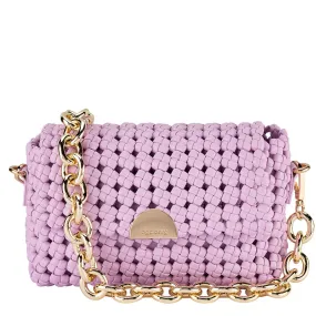 Giselle Woven Shoulder Bag in Lilac