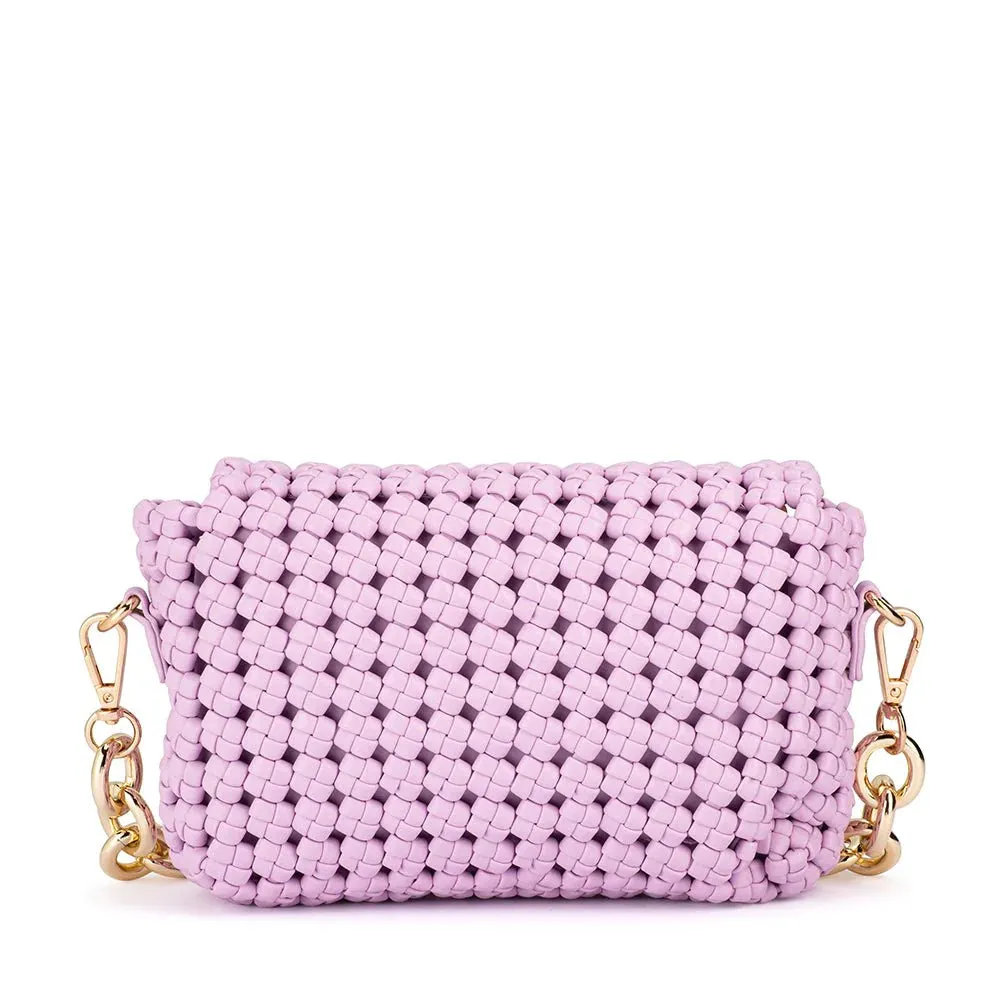 Giselle Woven Shoulder Bag in Lilac