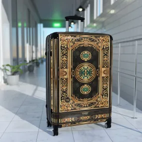 Gold Filigree Suitcase Golden Baroque Luggage Carry-on Suitcase Royal Hard Shell Suitcase in 3 Sizes | D20175