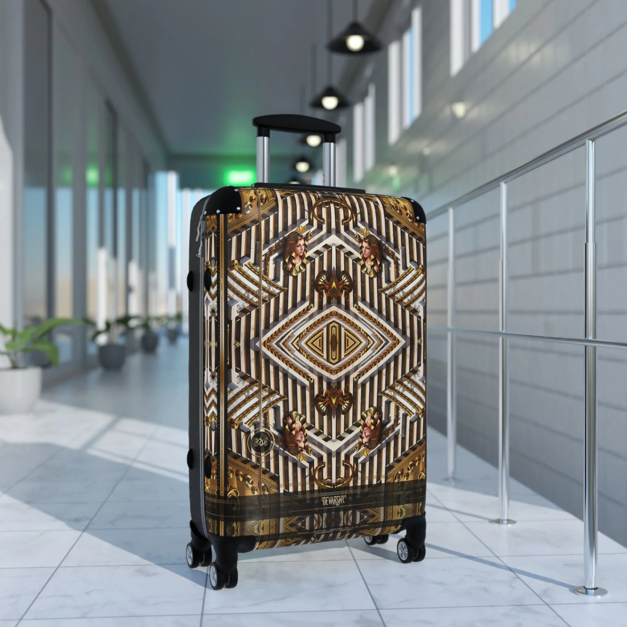 Golden Maze Suitcase Luxury Travel Luggage Carry-on Suitcase Hard Shell Suitcase in 3 Sizes | D20172