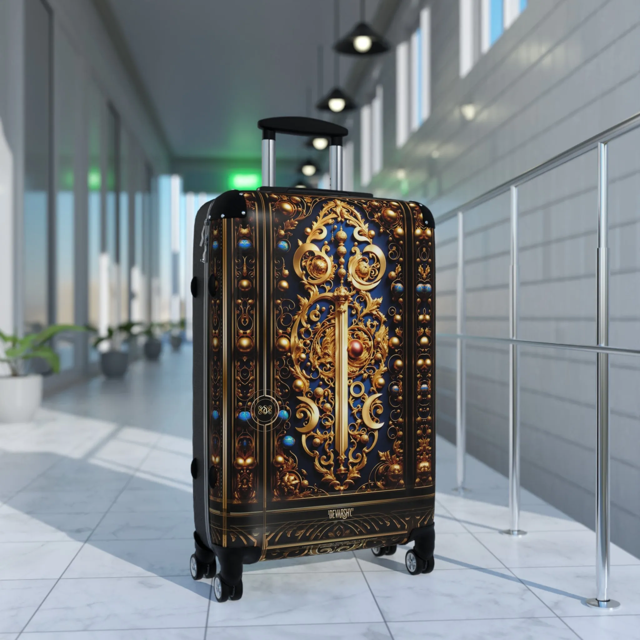 Golden Sword Suitcase Knights Templar Travel Luggage Carry-on Suitcase Premium Hard Shell Suitcase with Wheels | D20232