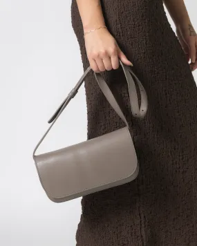 Grey Calf Leather Minimal Bag