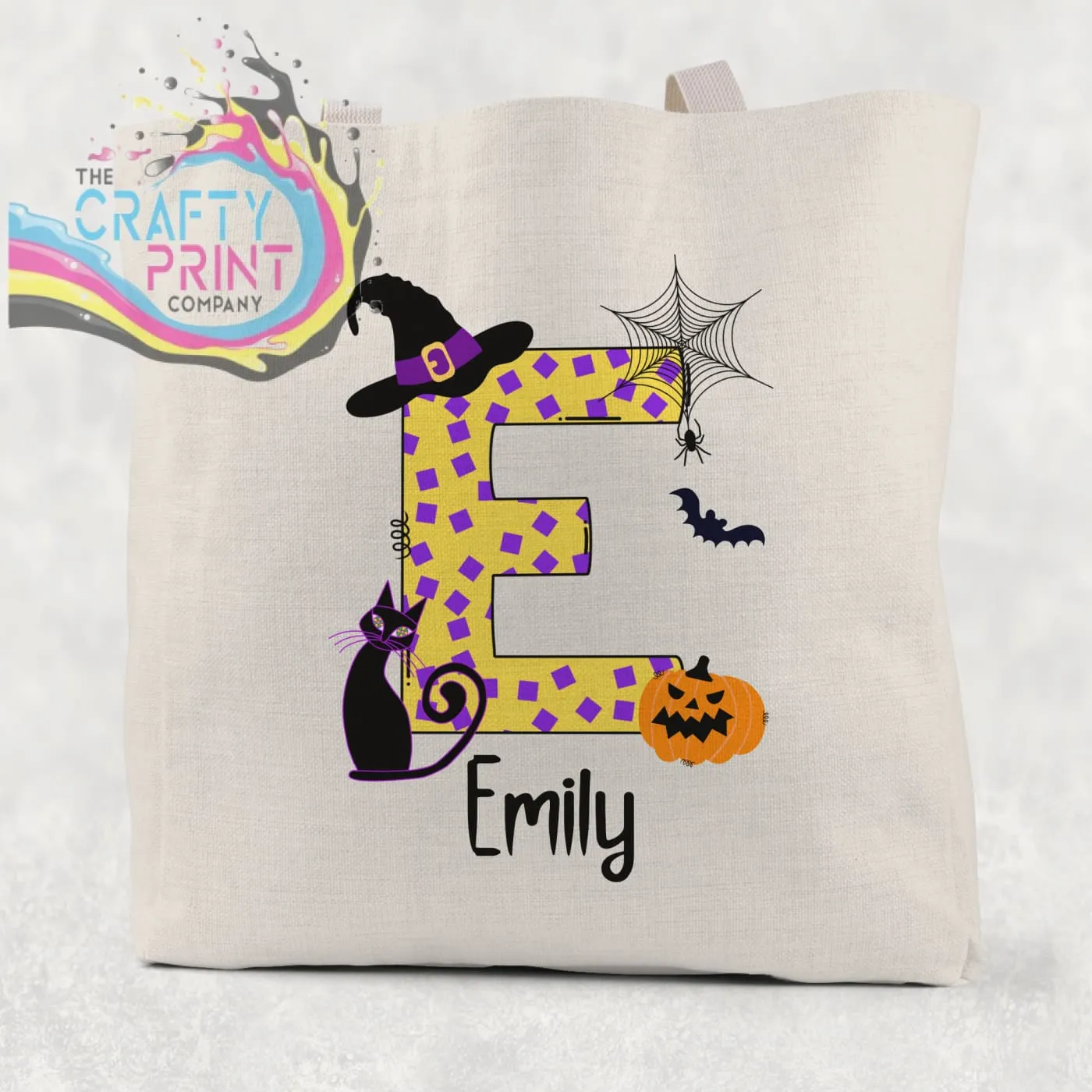 Halloween Initial Cat Tote / Goodie Bag