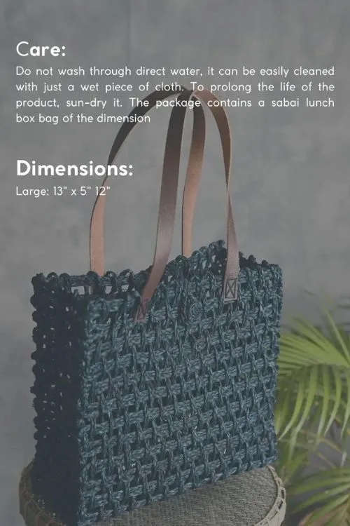 Handmade Sabai Grass Mesh Bag - Large (Neer)