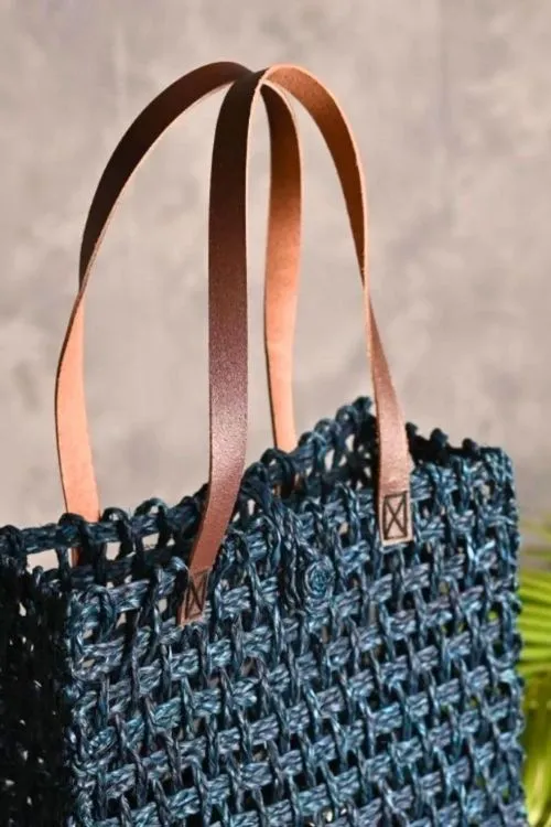 Handmade Sabai Grass Mesh Bag - Large (Neer)