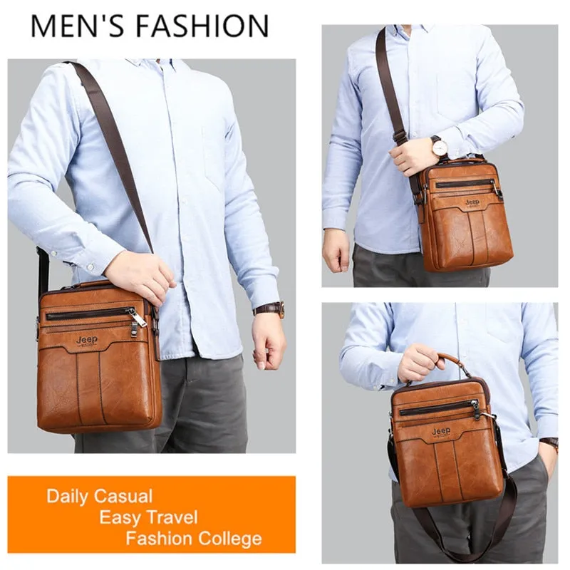 High quality Tote Fashion Business Man Messenger Bag Big Size Split Leather Bags Brand Men's Crossbody Shoulder Bags