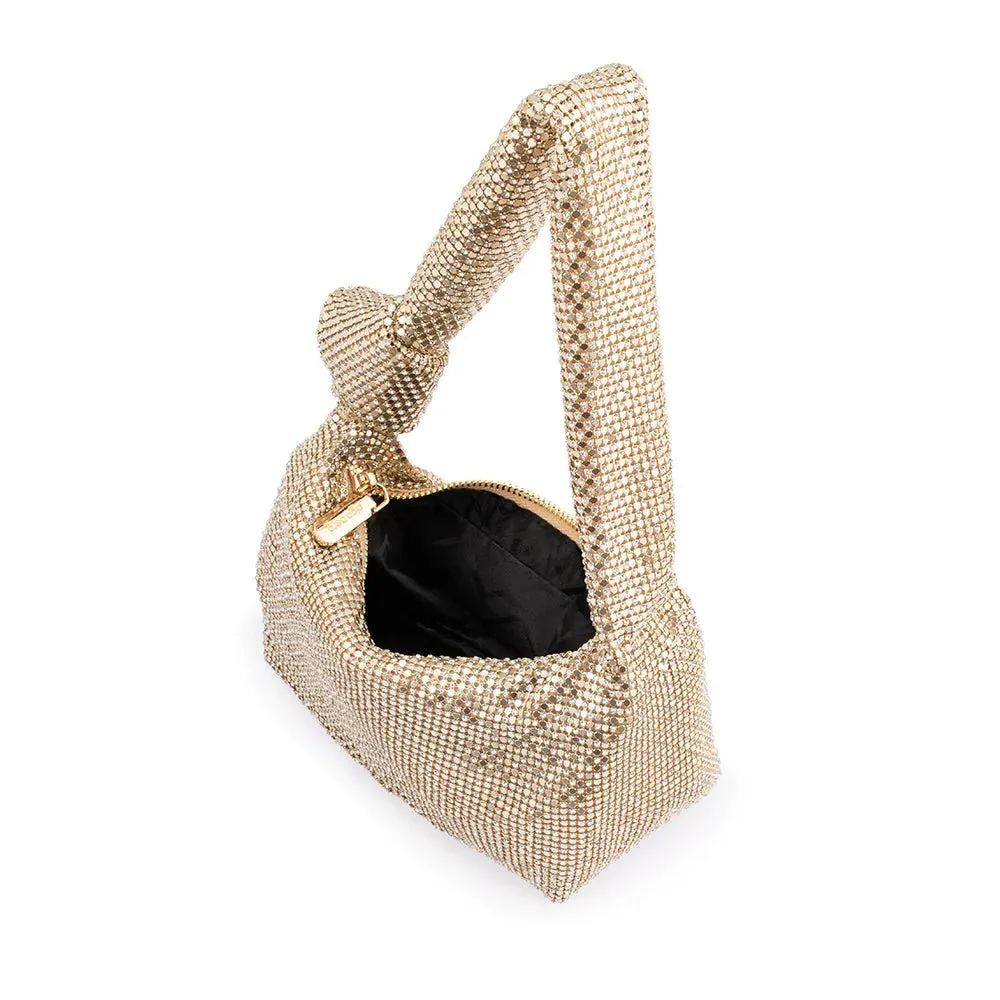 Isabella Mesh Slouch Bag in Gold