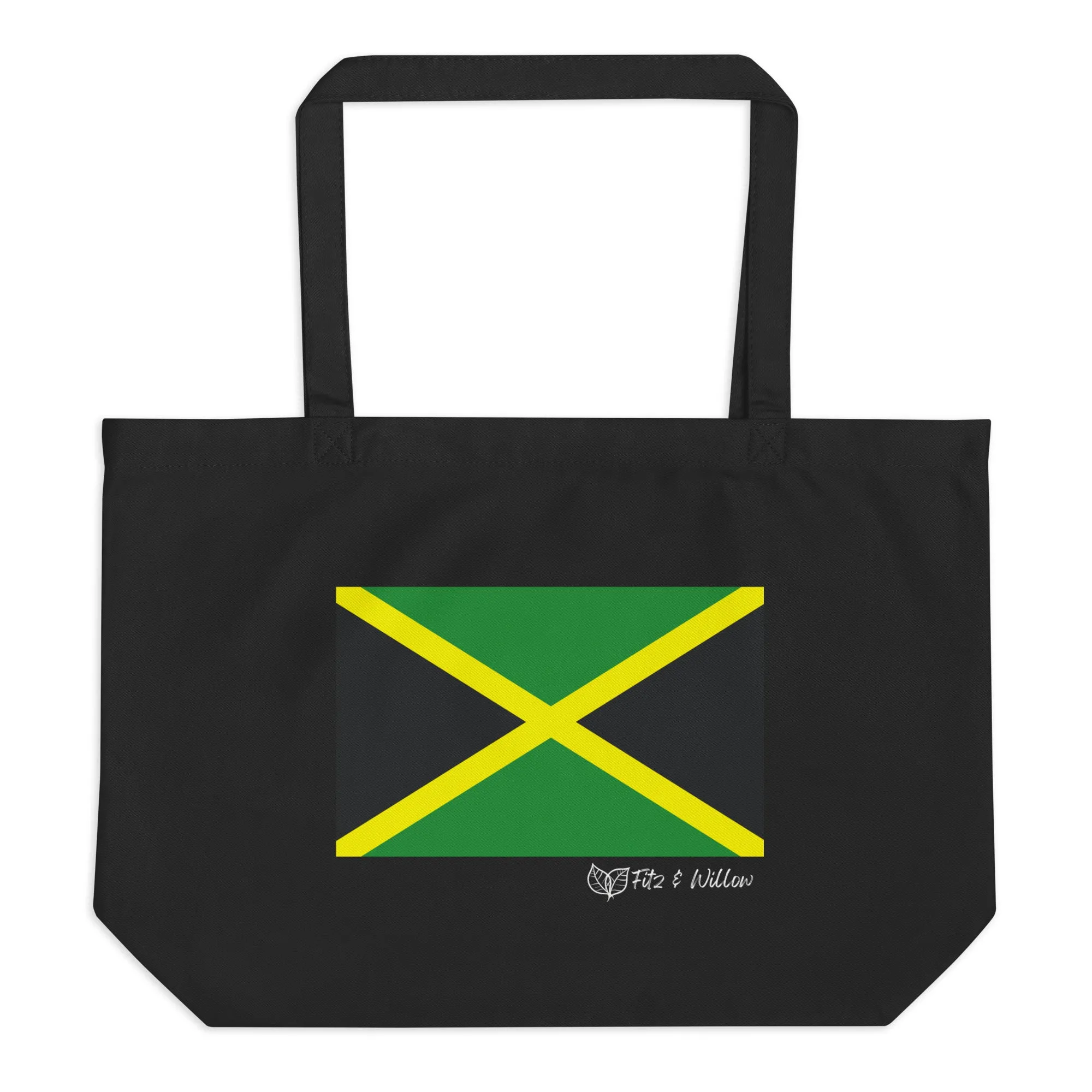 Jamaica- Canada flags, Large organic tote bag