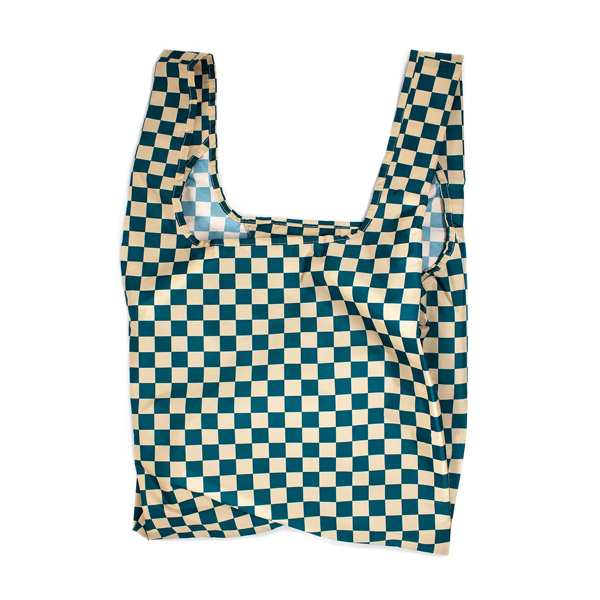 Kind Bag Reusable Shopping Bag Medium Checkerboard Teal